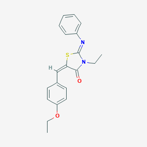 molecular formula C20H20N2O2S B298290 5-(4-Ethoxybenzylidene)-3-ethyl-2-(phenylimino)-1,3-thiazolidin-4-one 