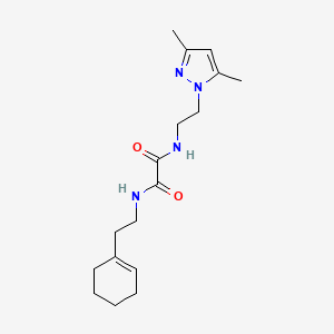 molecular formula C17H26N4O2 B2982904 N1-(2-(环己-1-烯-1-基)乙基)-N2-(2-(3,5-二甲基-1H-吡唑-1-基)乙基)草酰胺 CAS No. 1209799-39-2