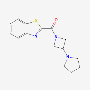 molecular formula C15H17N3OS B2982915 Benzo[d]thiazol-2-yl(3-(pyrrolidin-1-yl)azetidin-1-yl)methanone CAS No. 2320143-13-1