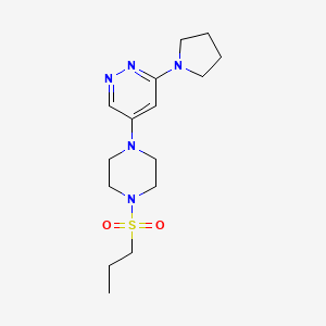 molecular formula C15H25N5O2S B2982918 5-(4-(Propylsulfonyl)piperazin-1-yl)-3-(pyrrolidin-1-yl)pyridazine CAS No. 1797251-82-1