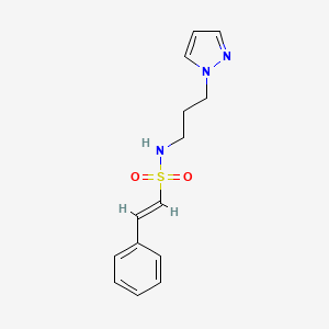 molecular formula C14H17N3O2S B2982934 (E)-2-phenyl-N-(3-pyrazol-1-ylpropyl)ethenesulfonamide CAS No. 1198057-32-7