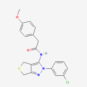 N-[2-(3-chlorophenyl)-4,6-dihydrothieno[3,4-c]pyrazol-3-yl]-2-(4-methoxyphenyl)acetamide