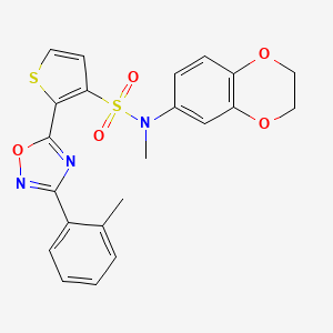 N-(2,3-dihydro-1,4-benzodioxin-6-yl)-N-methyl-2-[3-(2-methylphenyl)-1,2,4-oxadiazol-5-yl]thiophene-3-sulfonamide