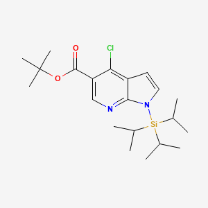 molecular formula C21H33ClN2O2Si B2982959 叔丁基 4-氯-1-(三异丙基甲硅烷基)-1H-吡咯并[2,3-b]吡啶-5-甲酸酯 CAS No. 1951439-87-4