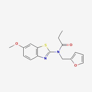 molecular formula C16H16N2O3S B2982963 N-(furan-2-ylmethyl)-N-(6-methoxybenzo[d]thiazol-2-yl)propionamide CAS No. 922380-57-2