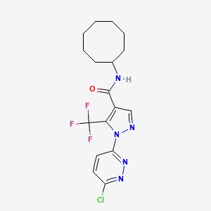 molecular formula C17H19ClF3N5O B2982966 1-(6-chloropyridazin-3-yl)-N-cyclooctyl-5-(trifluoromethyl)-1H-pyrazole-4-carboxamide CAS No. 1170795-37-5