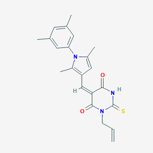 molecular formula C22H23N3O2S B298297 1-allyl-5-{[1-(3,5-dimethylphenyl)-2,5-dimethyl-1H-pyrrol-3-yl]methylene}-2-thioxodihydro-4,6(1H,5H)-pyrimidinedione 