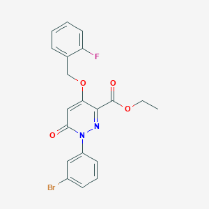 Ethyl 1-(3-bromophenyl)-4-((2-fluorobenzyl)oxy)-6-oxo-1,6-dihydropyridazine-3-carboxylate