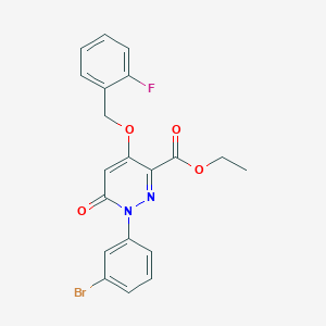 molecular formula C20H16BrFN2O4 B2982984 1-(3-溴苯基)-4-((2-氟苄基)氧基)-6-氧代-1,6-二氢哒嗪-3-羧酸乙酯 CAS No. 899992-11-1