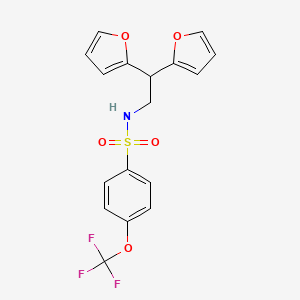 molecular formula C17H14F3NO5S B2982987 N-(2,2-二(呋喃-2-基)乙基)-4-(三氟甲氧基)苯磺酰胺 CAS No. 2319898-23-0