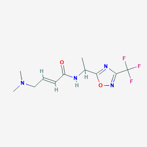 (E)-4-(Dimethylamino)-N-[1-[3-(trifluoromethyl)-1,2,4-oxadiazol-5-yl]ethyl]but-2-enamide