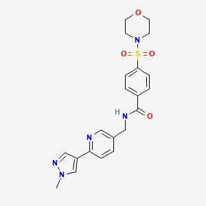 molecular formula C21H23N5O4S B2982992 N-((6-(1-methyl-1H-pyrazol-4-yl)pyridin-3-yl)methyl)-4-(morpholinosulfonyl)benzamide CAS No. 2034522-23-9