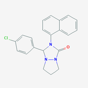 molecular formula C21H18ClN3O B298300 3-(4-chlorophenyl)-2-(1-naphthyl)tetrahydro-1H,5H-pyrazolo[1,2-a][1,2,4]triazol-1-one 