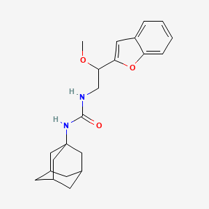 molecular formula C22H28N2O3 B2983006 1-((1R,3s)-adamantan-1-yl)-3-(2-(benzofuran-2-yl)-2-methoxyethyl)urea CAS No. 2109232-68-8