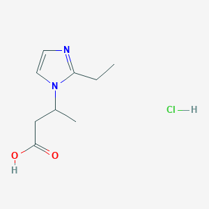 molecular formula C9H15ClN2O2 B2983009 3-(2-ethyl-1H-imidazol-1-yl)butanoic acid hydrochloride CAS No. 1909317-44-7