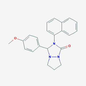 molecular formula C22H21N3O2 B298301 3-(4-methoxyphenyl)-2-(1-naphthyl)tetrahydro-1H,5H-pyrazolo[1,2-a][1,2,4]triazol-1-one 