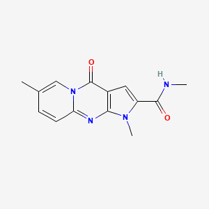 molecular formula C14H14N4O2 B2983010 N,1,7-trimethyl-4-oxo-1,4-dihydropyrido[1,2-a]pyrrolo[2,3-d]pyrimidine-2-carboxamide CAS No. 946359-26-8