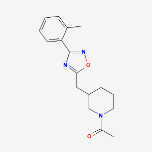molecular formula C17H21N3O2 B2983014 1-(3-((3-(o-Tolyl)-1,2,4-oxadiazol-5-yl)methyl)piperidin-1-yl)ethanone CAS No. 1706007-25-1