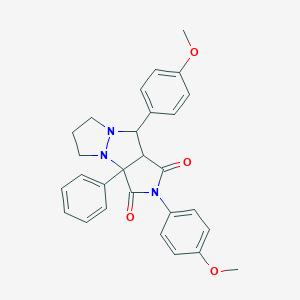 molecular formula C28H27N3O4 B298302 2,9-Bis(4-methoxyphenyl)-3a-phenyl-perhydropyrazolo[1,2-a]pyrrolo[3,4-c]pyrazole-1,3-dione 