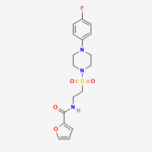 molecular formula C17H20FN3O4S B2983038 N-(2-((4-(4-氟苯基)哌嗪-1-基)磺酰基)乙基)呋喃-2-甲酰胺 CAS No. 897618-97-2