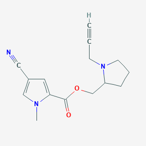 molecular formula C15H17N3O2 B2983052 [1-(prop-2-yn-1-yl)pyrrolidin-2-yl]methyl 4-cyano-1-methyl-1H-pyrrole-2-carboxylate CAS No. 1428107-13-4