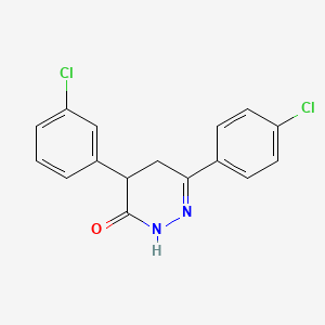 molecular formula C16H12Cl2N2O B2983054 4-(3-chlorophenyl)-6-(4-chlorophenyl)-4,5-dihydro-3(2H)-pyridazinone CAS No. 344282-38-8