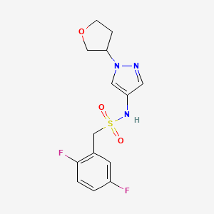 molecular formula C14H15F2N3O3S B2983055 1-(2,5-difluorophenyl)-N-(1-(tetrahydrofuran-3-yl)-1H-pyrazol-4-yl)methanesulfonamide CAS No. 1797551-31-5