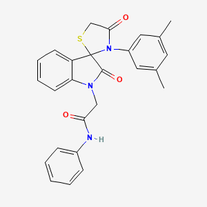 2-(3'-(3,5-dimethylphenyl)-2,4'-dioxospiro[indoline-3,2'-thiazolidin]-1-yl)-N-phenylacetamide