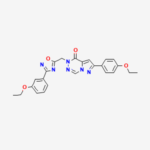 molecular formula C24H22N6O4 B2983068 4-{[3-(3,5-dimethylphenyl)-3H-imidazo[4,5-b]pyridin-2-yl]methyl}-N-(2-ethylphenyl)piperazine-1-carboxamide CAS No. 1251612-79-9