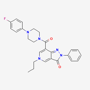 molecular formula C26H26FN5O2 B2983075 7-(4-(4-fluorophenyl)piperazine-1-carbonyl)-2-phenyl-5-propyl-2H-pyrazolo[4,3-c]pyridin-3(5H)-one CAS No. 923178-95-4