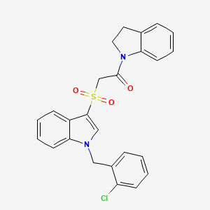2-((1-(2-chlorobenzyl)-1H-indol-3-yl)sulfonyl)-1-(indolin-1-yl)ethanone