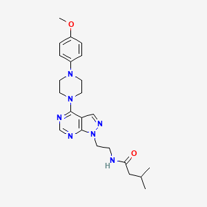 N-(2-(4-(4-(4-methoxyphenyl)piperazin-1-yl)-1H-pyrazolo[3,4-d]pyrimidin-1-yl)ethyl)-3-methylbutanamide