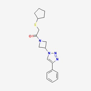 2-(cyclopentylthio)-1-(3-(4-phenyl-1H-1,2,3-triazol-1-yl)azetidin-1-yl)ethanone