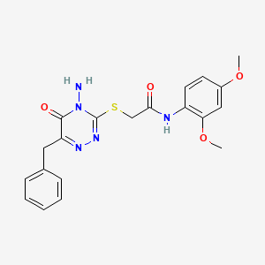 2-[(4-amino-6-benzyl-5-oxo-4,5-dihydro-1,2,4-triazin-3-yl)sulfanyl]-N-(2,4-dimethoxyphenyl)acetamide