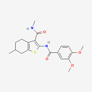 molecular formula C20H24N2O4S B2983092 2-(3,4-dimethoxybenzamido)-N,6-dimethyl-4,5,6,7-tetrahydrobenzo[b]thiophene-3-carboxamide CAS No. 868965-49-5