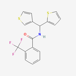 N-(thiophen-2-yl(thiophen-3-yl)methyl)-2-(trifluoromethyl)benzamide