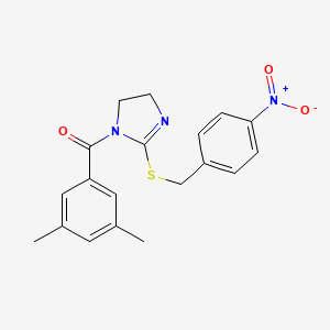 (3,5-Dimethylphenyl)-[2-[(4-nitrophenyl)methylsulfanyl]-4,5-dihydroimidazol-1-yl]methanone