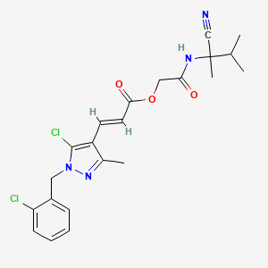 [2-[(2-cyano-3-methylbutan-2-yl)amino]-2-oxoethyl] (E)-3-[5-chloro-1-[(2-chlorophenyl)methyl]-3-methylpyrazol-4-yl]prop-2-enoate