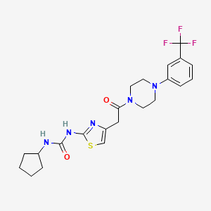 1-Cyclopentyl-3-(4-(2-oxo-2-(4-(3-(trifluoromethyl)phenyl)piperazin-1-yl)ethyl)thiazol-2-yl)urea