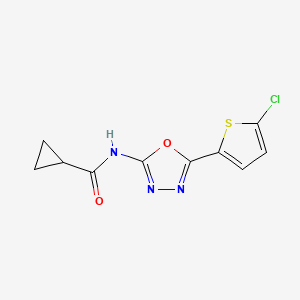 N-(5-(5-chlorothiophen-2-yl)-1,3,4-oxadiazol-2-yl)cyclopropanecarboxamide