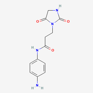 molecular formula C12H14N4O3 B2983133 N-(4-氨基苯基)-3-(2,5-二氧代咪唑烷-1-基)丙酰胺 CAS No. 953717-77-6