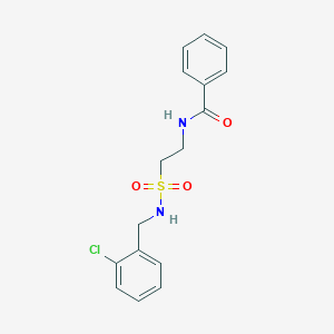 molecular formula C16H17ClN2O3S B2983150 N-(2-(N-(2-chlorobenzyl)sulfamoyl)ethyl)benzamide CAS No. 899956-02-6