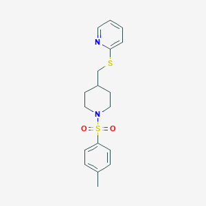 molecular formula C18H22N2O2S2 B2983157 2-(((1-甲苯磺酰基哌啶-4-基)甲基)硫代)吡啶 CAS No. 1421477-05-5