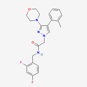 molecular formula C23H24F2N4O2 B2983159 N-(2,4-difluorobenzyl)-2-(3-morpholino-4-(o-tolyl)-1H-pyrazol-1-yl)acetamide CAS No. 1286722-36-8