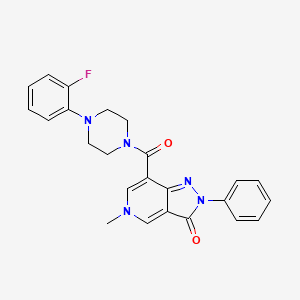 molecular formula C24H22FN5O2 B2983166 7-(4-(2-fluorophenyl)piperazine-1-carbonyl)-5-methyl-2-phenyl-2H-pyrazolo[4,3-c]pyridin-3(5H)-one CAS No. 921832-46-4