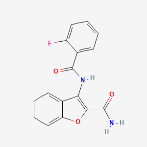 molecular formula C16H11FN2O3 B2983167 3-(2-Fluorobenzamido)benzofuran-2-carboxamide CAS No. 898373-22-3