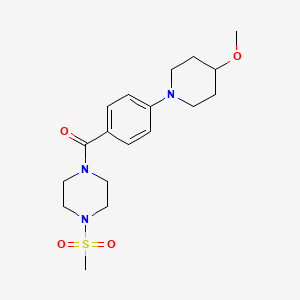 molecular formula C18H27N3O4S B2983173 (4-(4-Methoxypiperidin-1-yl)phenyl)(4-(methylsulfonyl)piperazin-1-yl)methanone CAS No. 2034468-57-8