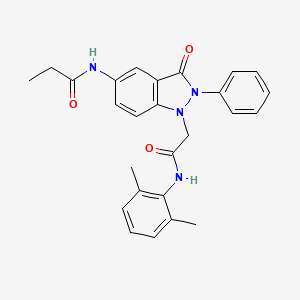 molecular formula C26H26N4O3 B2983174 N-(1-(2-((2,6-dimethylphenyl)amino)-2-oxoethyl)-3-oxo-2-phenyl-2,3-dihydro-1H-indazol-5-yl)propionamide CAS No. 1251547-63-3