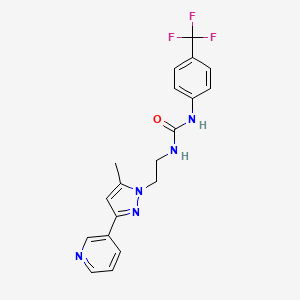 1-(2-(5-methyl-3-(pyridin-3-yl)-1H-pyrazol-1-yl)ethyl)-3-(4-(trifluoromethyl)phenyl)urea