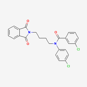 3-chloro-N-(4-chlorophenyl)-N-[4-(1,3-dioxoisoindol-2-yl)butyl]benzamide